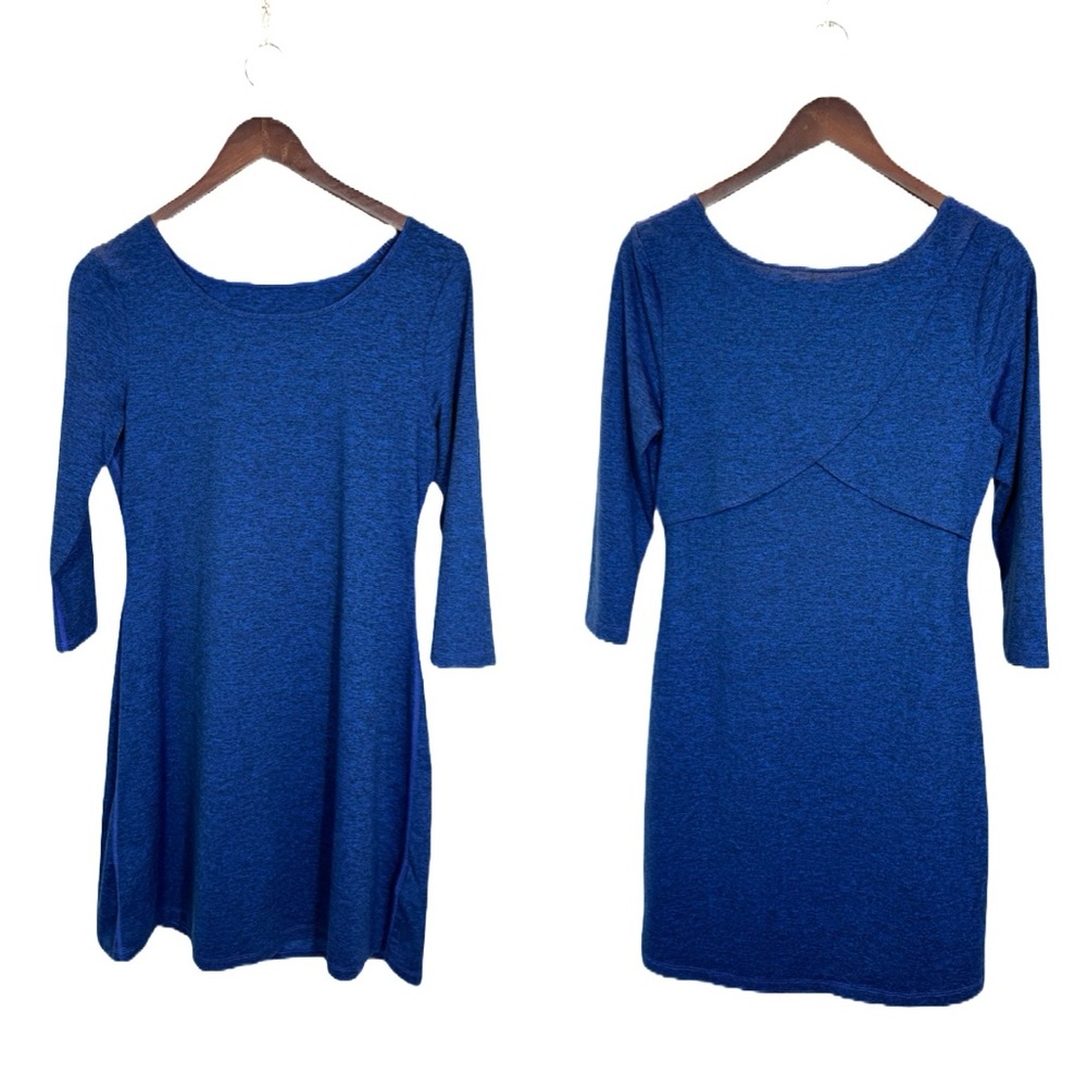 Patagonia Women’s Seabrook Dress Blue 3/4 Sleeve Midi Dress UPF 50+ Size S